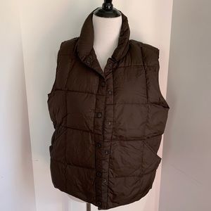 LANDS END - brown down puffer - MEDIUM